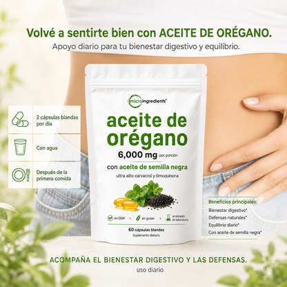 Aceite de oregano® — Acompañá el detox, la digestión y tus defensas desde adentro.